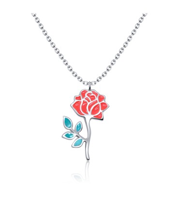 Gently Rose Silver Necklace SPE-3368 (FL3+CO15)